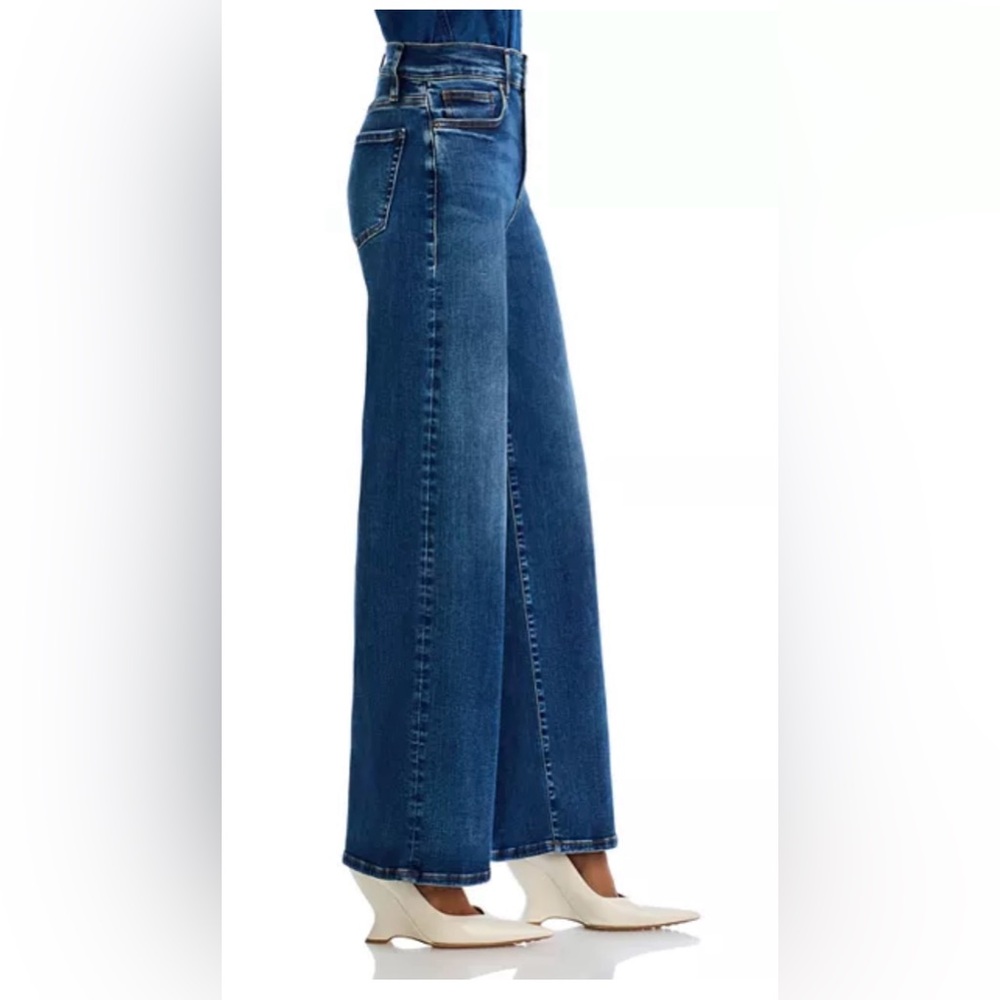 Frame Denim Le Slim Palazzo High Rise Wide Leg Dark Wash Jeans in Skywalk 25 - Picture 2 of 15